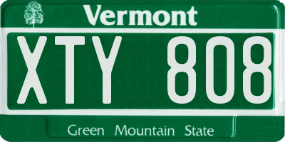 VT license plate XTY808
