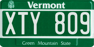 VT license plate XTY809