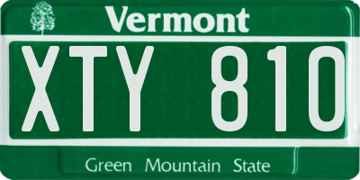 VT license plate XTY810