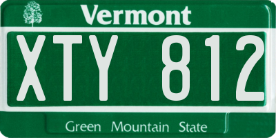 VT license plate XTY812