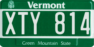 VT license plate XTY814