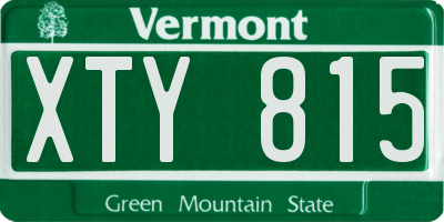 VT license plate XTY815