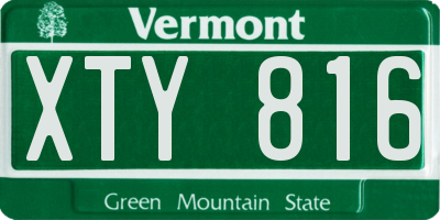 VT license plate XTY816