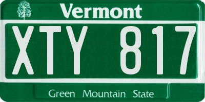 VT license plate XTY817