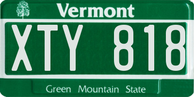 VT license plate XTY818