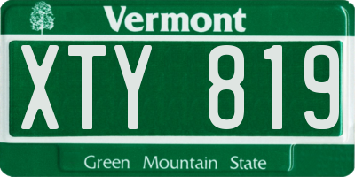 VT license plate XTY819
