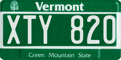 VT license plate XTY820