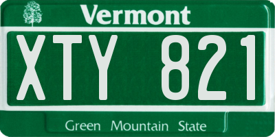 VT license plate XTY821