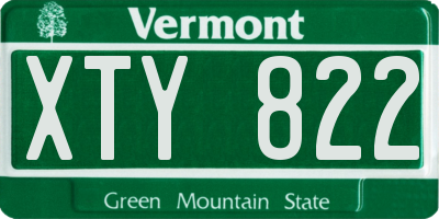 VT license plate XTY822