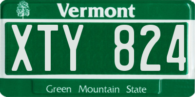 VT license plate XTY824