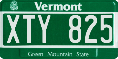 VT license plate XTY825