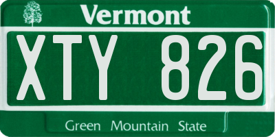 VT license plate XTY826