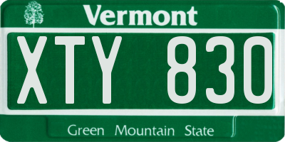 VT license plate XTY830