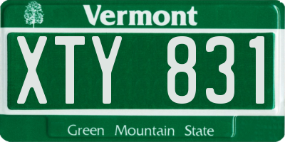 VT license plate XTY831