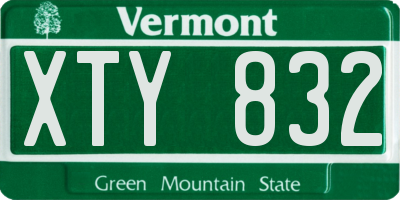 VT license plate XTY832