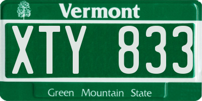 VT license plate XTY833