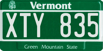 VT license plate XTY835