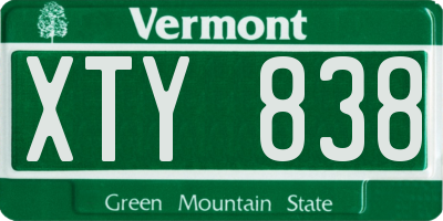 VT license plate XTY838