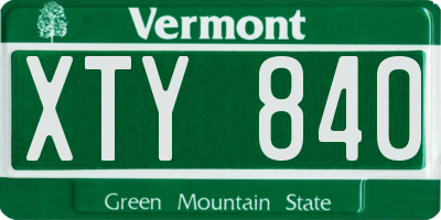 VT license plate XTY840