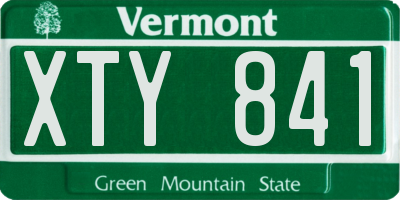 VT license plate XTY841