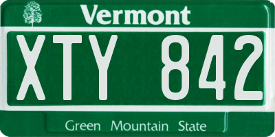 VT license plate XTY842