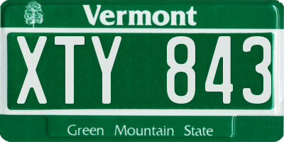 VT license plate XTY843