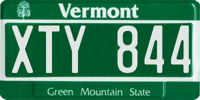 VT license plate XTY844