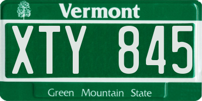 VT license plate XTY845