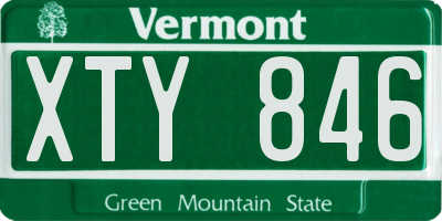 VT license plate XTY846