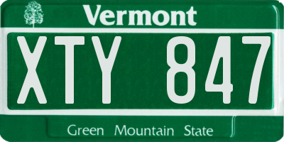 VT license plate XTY847
