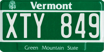VT license plate XTY849