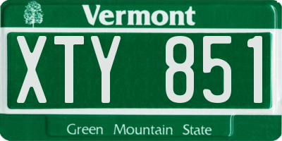 VT license plate XTY851