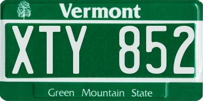 VT license plate XTY852
