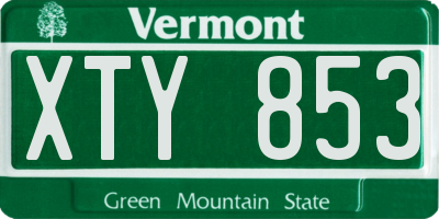 VT license plate XTY853