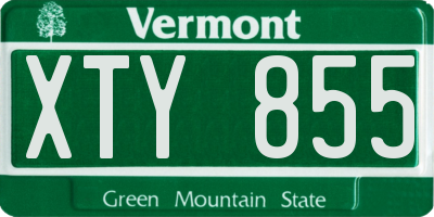 VT license plate XTY855