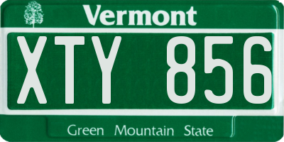 VT license plate XTY856
