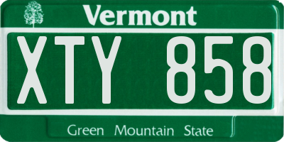 VT license plate XTY858