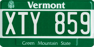 VT license plate XTY859