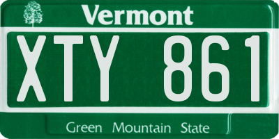 VT license plate XTY861