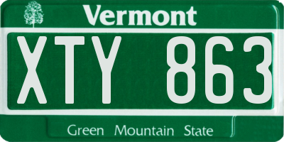 VT license plate XTY863