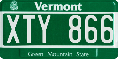 VT license plate XTY866