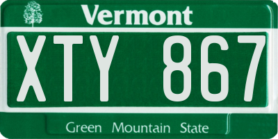 VT license plate XTY867