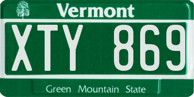 VT license plate XTY869