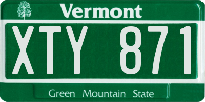 VT license plate XTY871