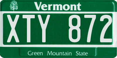VT license plate XTY872