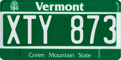 VT license plate XTY873