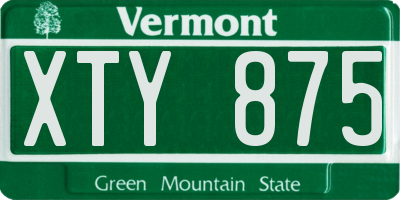 VT license plate XTY875