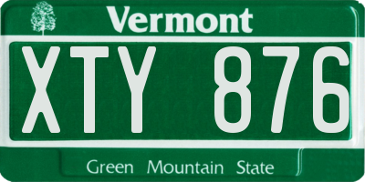 VT license plate XTY876