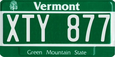 VT license plate XTY877