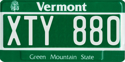 VT license plate XTY880